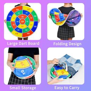 2-in-1 29 LED Dart Board with 12 Sticky Balls & APP Control for Kids