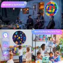 2-in-1 29 LED Dart Board with 12 Sticky Balls & APP Control for Kids