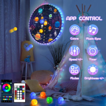 2-in-1 29 LED Dart Board with 12 Sticky Balls & APP Control for Kids