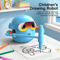 Montessori Drawing Robot for Kids with 16 Pens, 100 Cards & Music