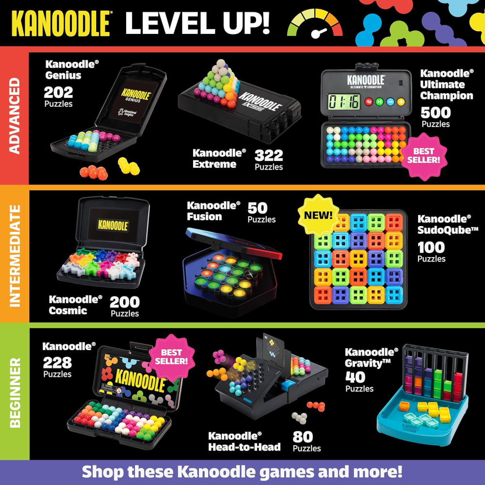 Kanoodle Genius 3-D Puzzle Game – 200+ Challenges for Ages 8+