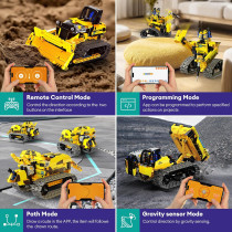 5-in-1 STEM Robot Toy Kit, 452 PCS Blocks, App & Remote Control Toy