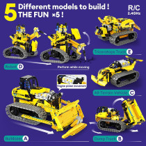 5-in-1 STEM Robot Toy Kit, 452 PCS Blocks, App & Remote Control Toy