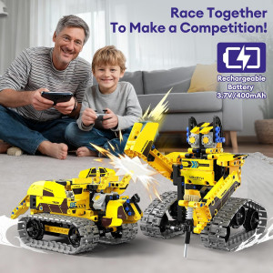 5-in-1 STEM Robot Toy Kit, 452 PCS Blocks, App & Remote Control Toy