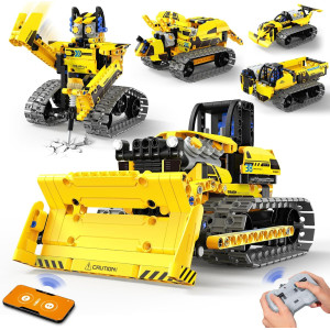 5-in-1 STEM Robot Toy Kit, 452 PCS Blocks, App & Remote Control Toy