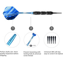 Pro Soft Tip Darts Set 20g | 30 Darts, Shafts, Flights & Case