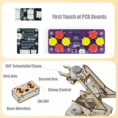 Kit de bras robotique STEM pour enfants et adolescents 8-16+ ans - Jouets éducatifs DIY ingénierie et science