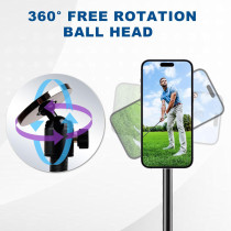 Adjustable 54 Golf Tripod & Monopod with Magnetic Phone Holder for Swing Training