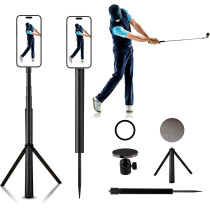 Adjustable 54 Golf Tripod & Monopod with Magnetic Phone Holder for Swing Training