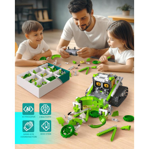 5in1 STEM AI Robot Building Set 478Pcs with APP & Remote Control for Kids