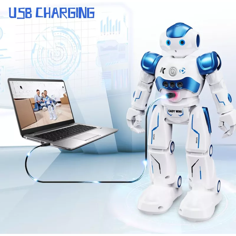 Robot SGILE RC Programmable Gesture pour Enfants - Cadeau Bleu