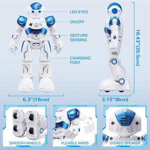 Robot SGILE RC Programmable Gesture pour Enfants - Cadeau Bleu