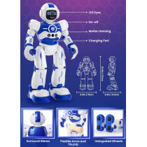 Programmable Robot Toy for Kids Ages 4-10 | Remote Control & Dancing