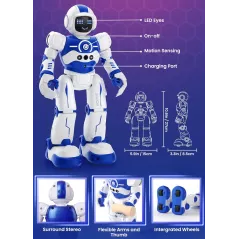 Robot programmable télécommandé pour enfants 4-10 ans - danse, gestes et capteurs, cadeau anniversaire