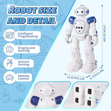 Robot Jouet Enfant Télécommande Sans Fil Programmable 3-9 Ans