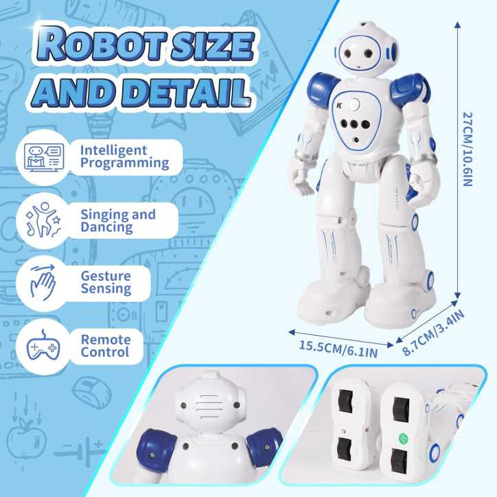 Programmable Walking, Singing & Dancing Robot Toy with Wireless Remote & Gesture Control for Kids 3-9 Years Programmable Walking, Singing & Dancing Robot Toy with Wireless Remote & Gesture Control for Kids 3-9 Years