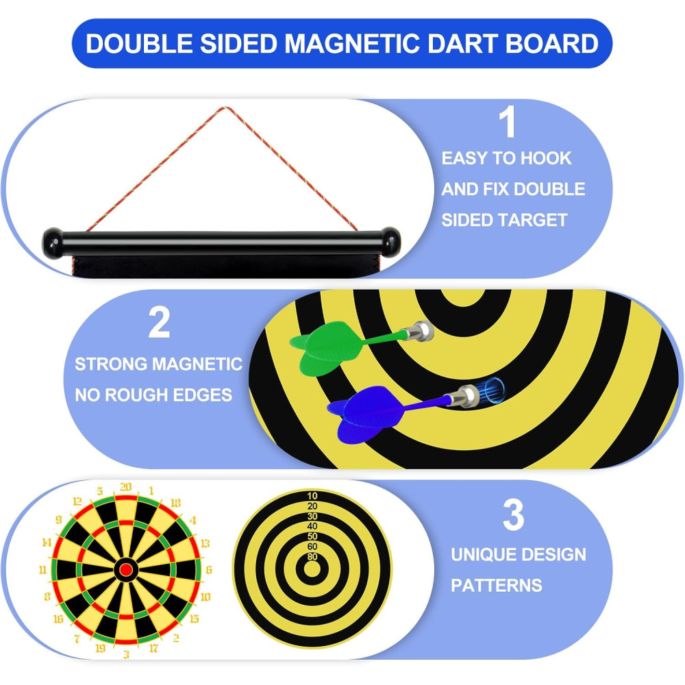 Magnetic Dart Board Game with 12 Darts – Fun Outdoor Toy for Kids 5-12