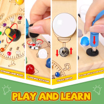 Busy Board Montessori Toy for Toddlers 1-3 Years | Yellow Medium