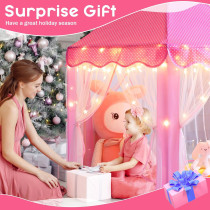 Monobeach Princess Castle Play Tent with Star Lights for Kids – 55x53