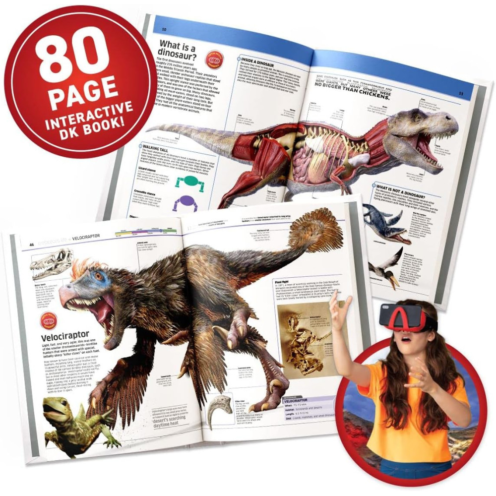 Abacus Brands VR Dinosaurs Gift Box - Interactive STEM Book for Ages 8+