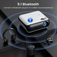 Projecteur Bluetooth HAPPRUN 1080P Full HD Portable Extérieur