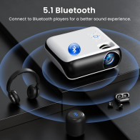 HAPPRUN 1080P Bluetooth Projector - Portable Full HD Outdoor Movie Player