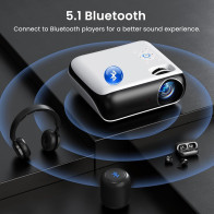Projecteur Bluetooth HAPPRUN 1080P Full HD Portable Extérieur