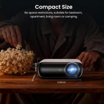 HAPPRUN 1080P Bluetooth Projector - Portable Full HD Outdoor Movie Player