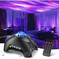 Projecteur Auroral Northern Galaxy LED 33 Effets, Haut-parleur Bluetooth, Télécommande, Sons Blancs
