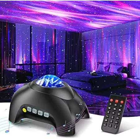 Projecteur Auroral Northern Galaxy LED 33 Effets, Haut-parleur Bluetooth, Télécommande, Sons Blancs