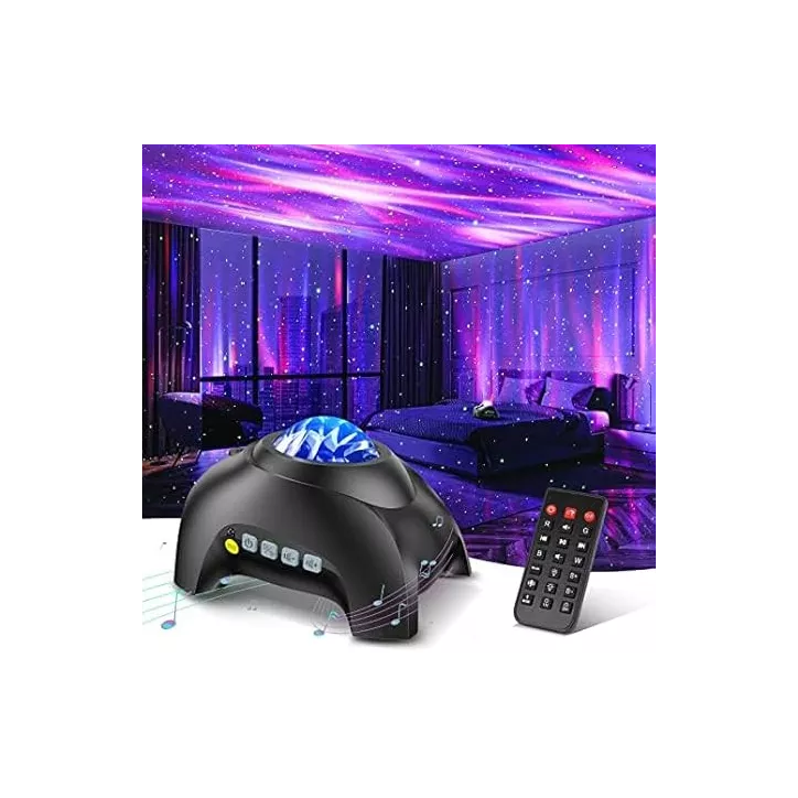 Projecteur Auroral Northern Galaxy LED 33 Effets, Haut-parleur Bluetooth, Télécommande, Sons Blancs