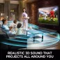 Barre de Son Bluetooth 2-en-1 avec ARC/Opt/AUX, Boost Auto, 3 Modes Égaliseur pour TV/PC/Jeux