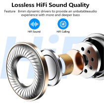 Kurdene Wireless Earbuds Bluetooth 5.3, Deep Bass, Clear Calls, Lightweight
