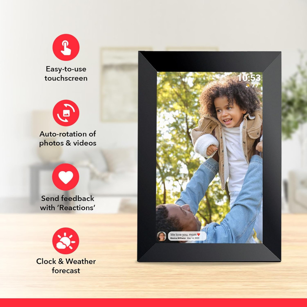 32GB FRAMEO 10.1 Smart WiFi Digital Photo Frame – Touch & Auto-Rotate