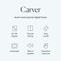 Aura Carver HD 10.1” WiFi Digital Picture Frame with Free Storage