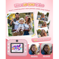 Caméra Instantanée Enfants 1080P Double Selfie Cadeau Idéal