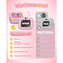 Instant Dual Selfie Kids Camera with 1080P Video – Perfect Gift Ages 3-12