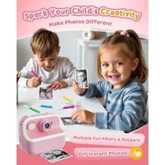 Caméra Instantanée Enfants 1080P Double Selfie Cadeau Idéal