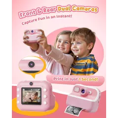 Caméra Instantanée Enfants 1080P Double Selfie Cadeau Idéal