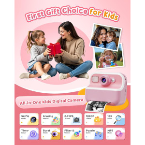 Instant Dual Selfie Kids Camera with 1080P Video – Perfect Gift Ages 3-12