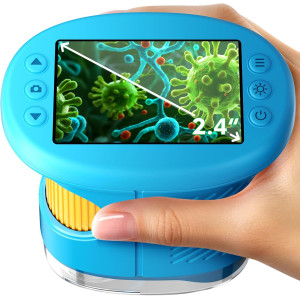1000X Handheld Kids Microscope with 4K Screen & 12 Slides – Portable Gift