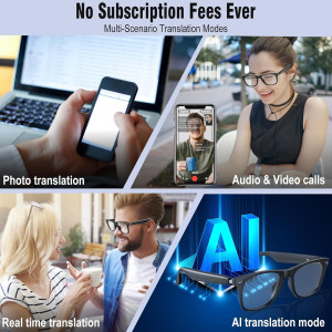 AI Translation Smart Glasses with ChatGPT, Bluetooth & UV Protection