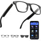AI Translation Smart Glasses with ChatGPT, Bluetooth, 164-Language Translator, Color-Change Lens, Music & Calls
