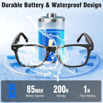Lunettes Traduction AI 164 Langues, Musique & Appels Bluetooth