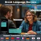 Lunettes Intelligentes AI Traduction Bluetooth Chat GPT 164 Langues, Verres Changeants, Casque Audio