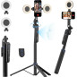 USKEYVISION Auto Face Tracking 360° Rotation Phone Tripod with Fill Light & Remote for iPhone (UTK-02)