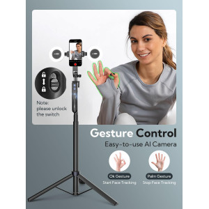 USKEYVISION 360° Auto Face Tracking Tripod w/ Fill Light & Remote for iPhone