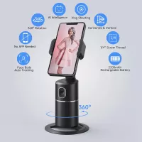 Support Téléphone Auto Suivi Visage 360° Sans Application Noir