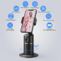 Auto Face Tracking Phone Holder with 360° Rotation, No App Needed, Rechargeable Battery – Black