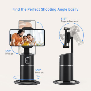 Auto Face Tracking Phone Holder - 360° Rotation Smart Camera Mount